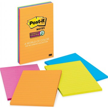 3M Post-it Super Sticky Lined Notes 4621-SSAU (4" x 6") Rio De Janeiro Collection