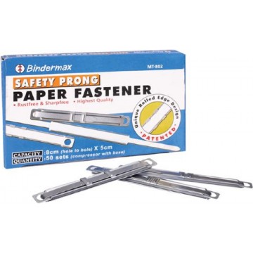 Bindermax Safety Prong Paper Fastener 50’S Metal