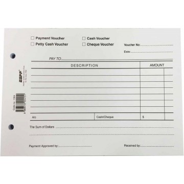 4-in-1 Voucher Pad 100'S (Payment, Petty, Cash, Cheque)
