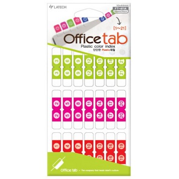 Latech 1-21 Office Tab 4'S (10 x 44mm)