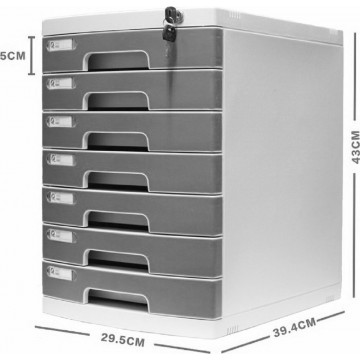 7-Drawer File Cabinet w/Key Lock (39.4 x 29.5 x 43cm)