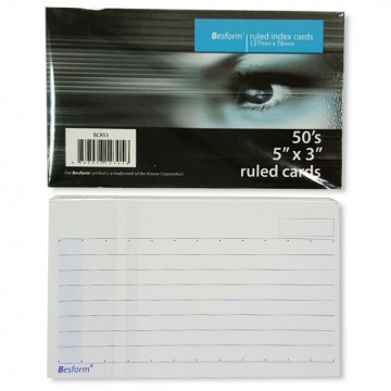 Besform Ruled Index Cards (5" x 3") 50'S