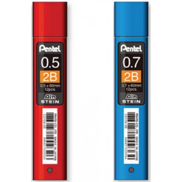 Pentel Ain Stein Pencil Lead 12'S 2B (0.5mm, 0.7mm)