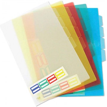 Translucent PP L-Shape Folder 4-Section A4 Colour